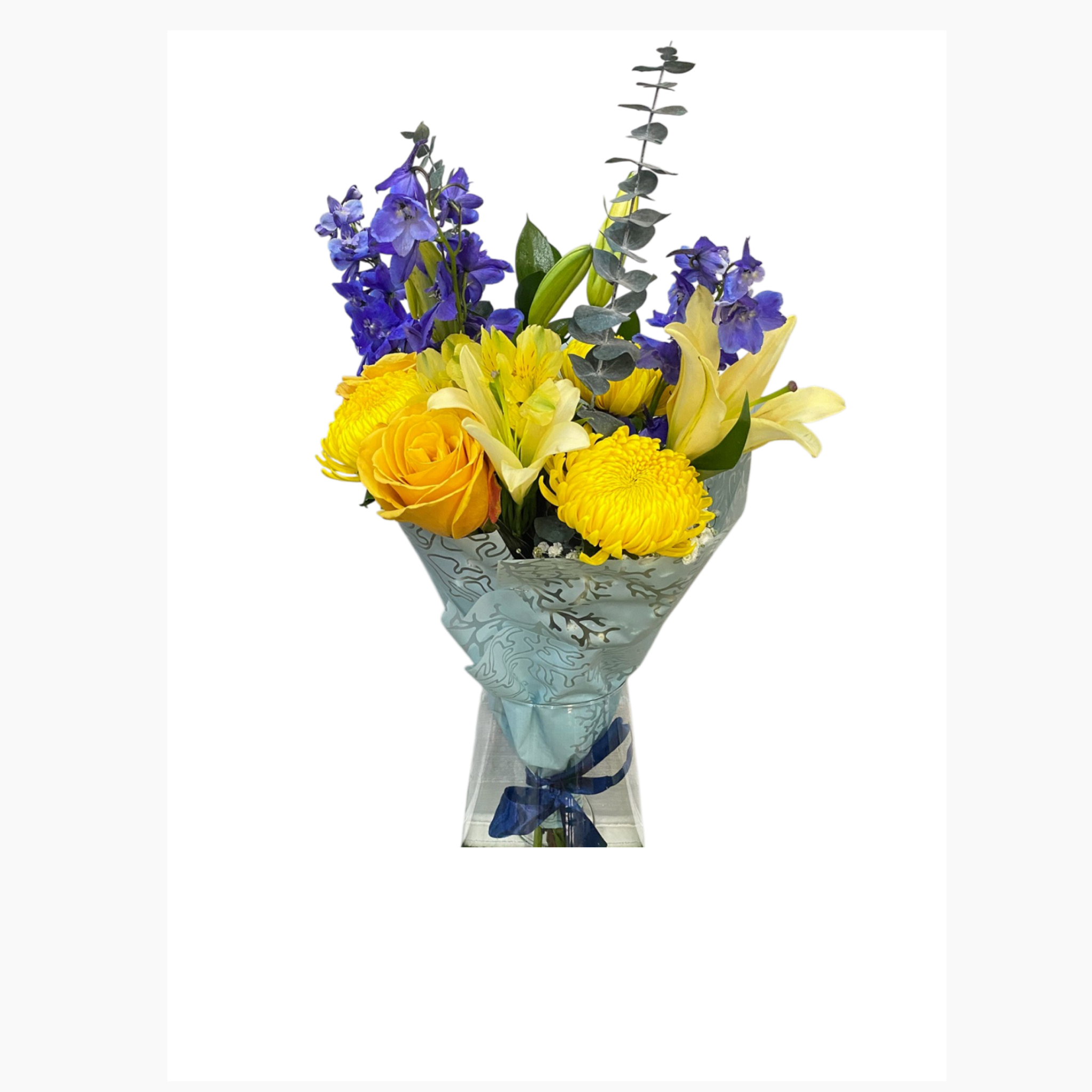 Boeket geel/paars