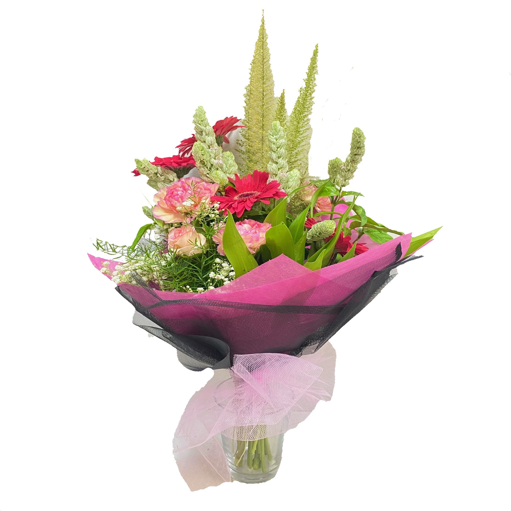 Boeket roze excl. vaas (evt. apart bestellen)