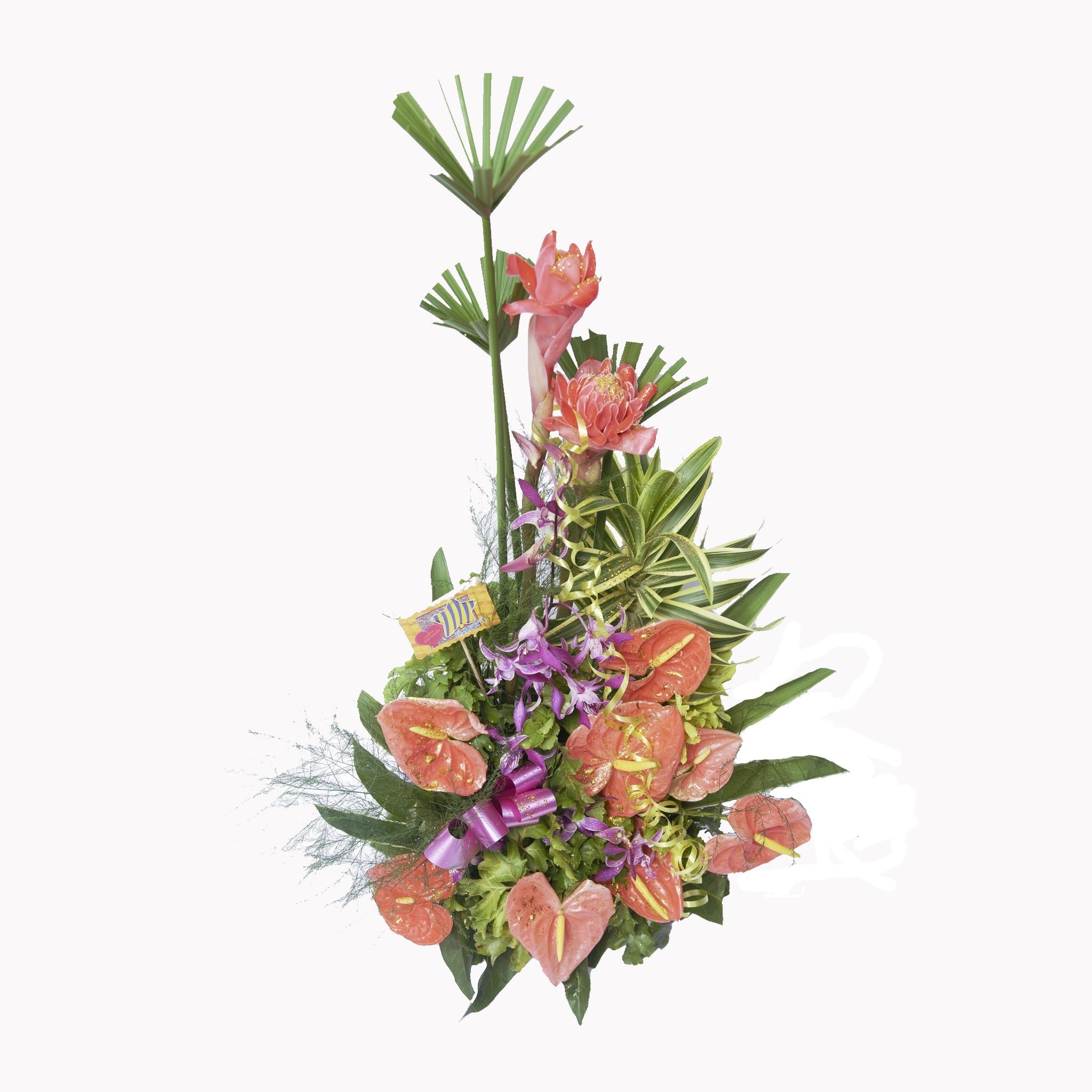 Bloemstuk paars/roze