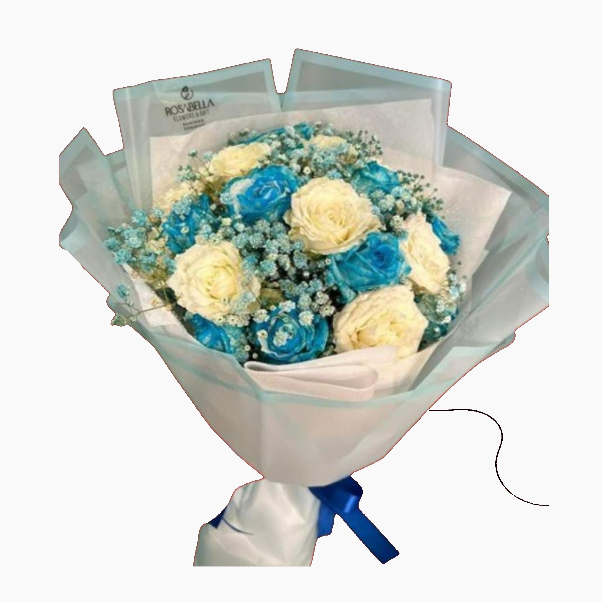 Boeket blauw/wit