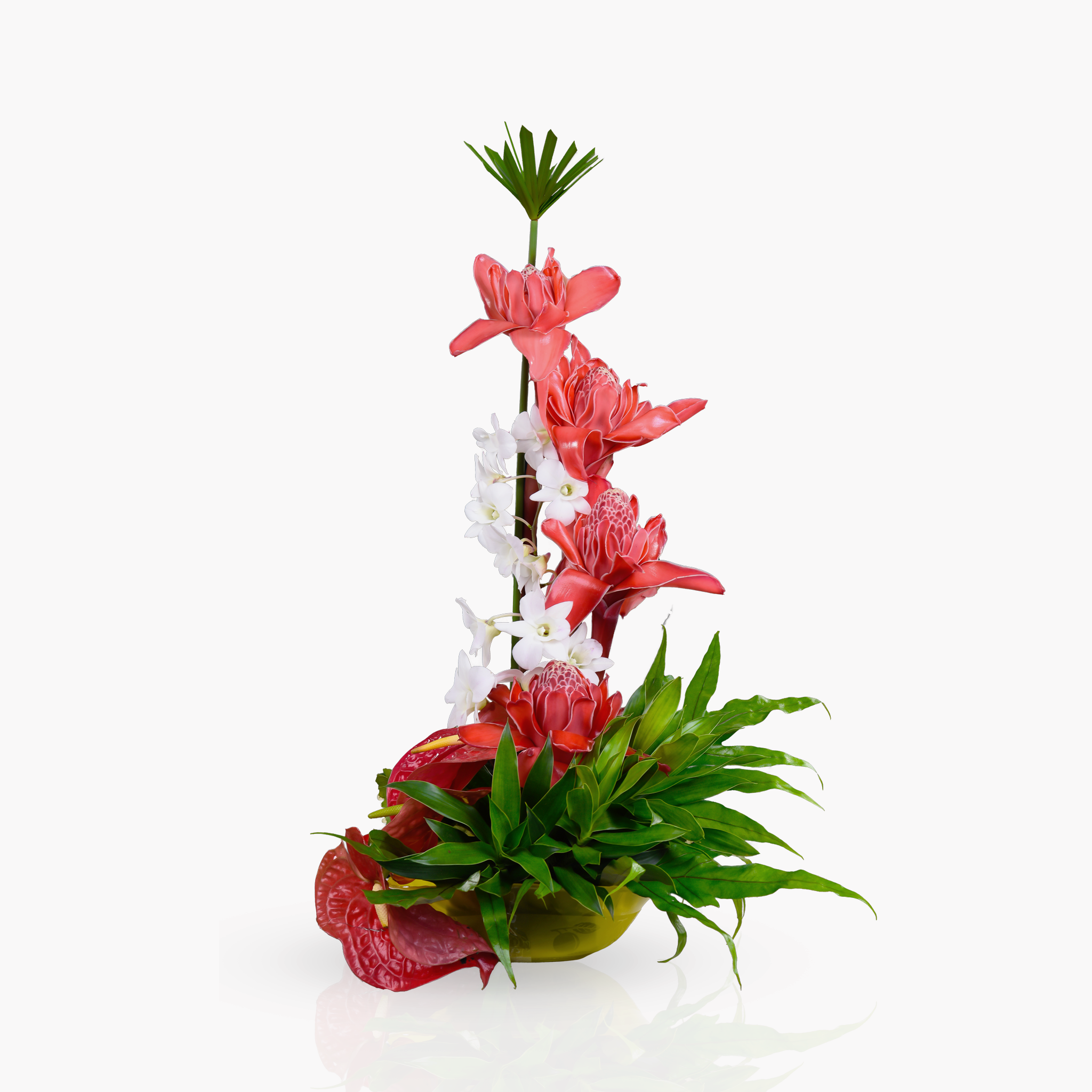 Bloemstuk rood/wit