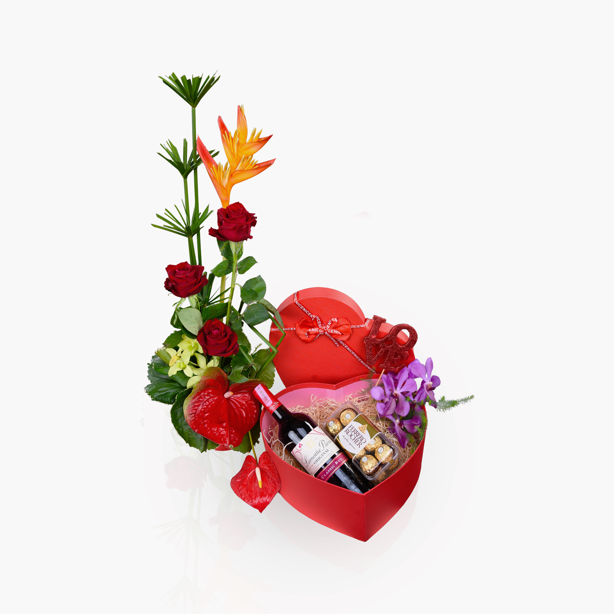 Cadeaubox + bloemstuk