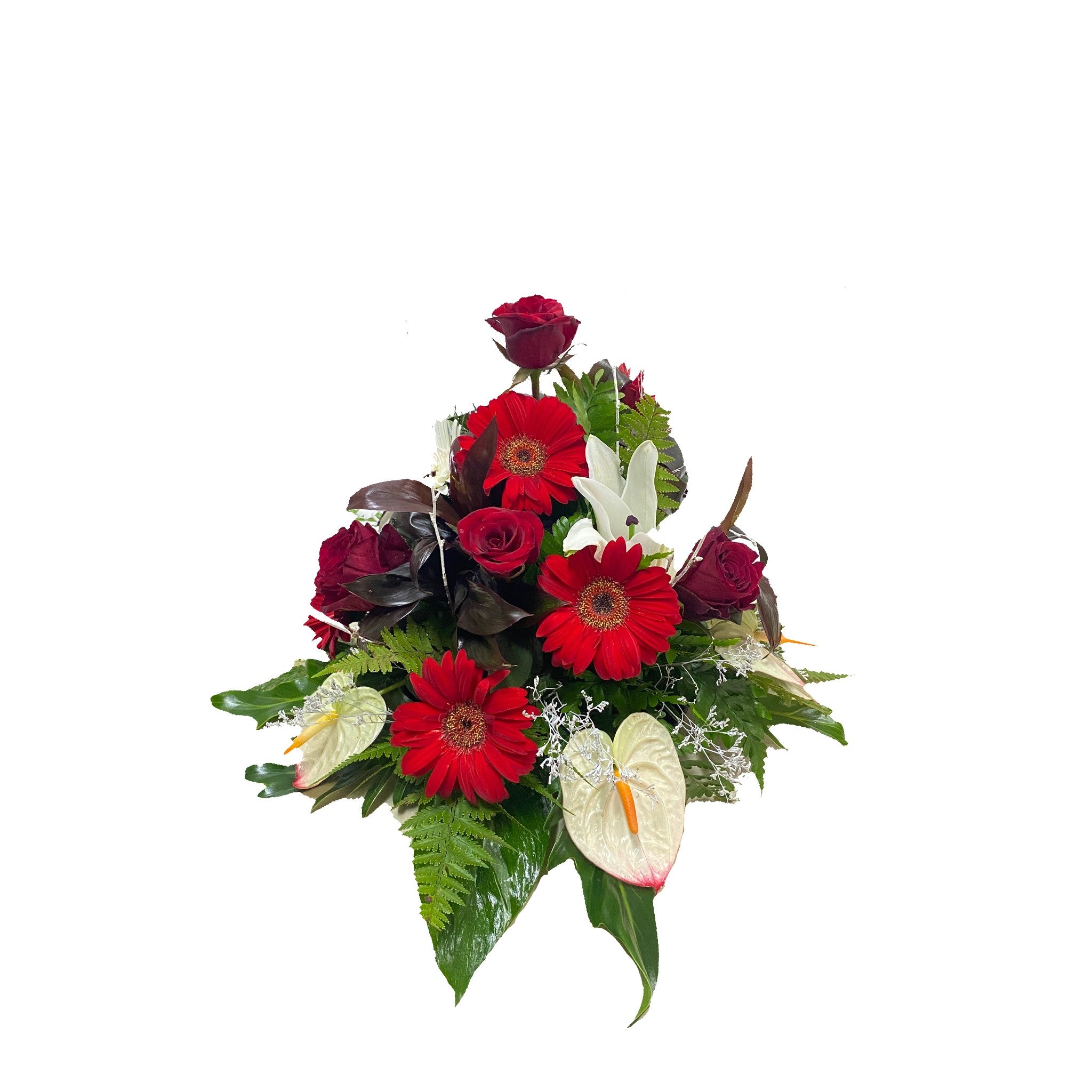 Rouwstuk rood/wit