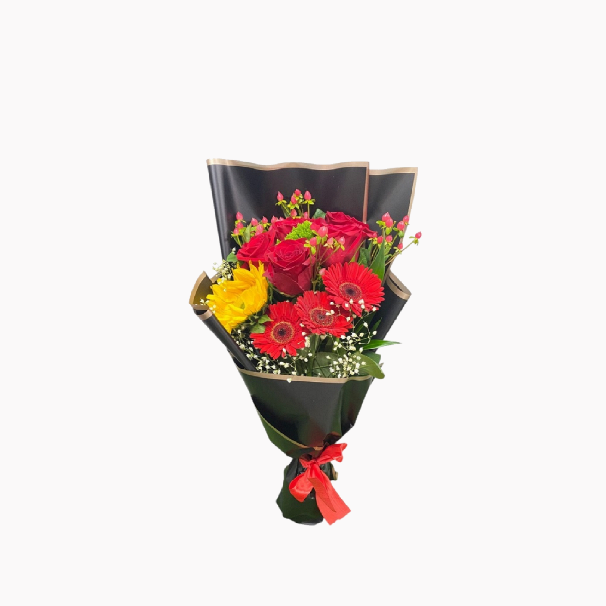 Boeket 31 geel/rood