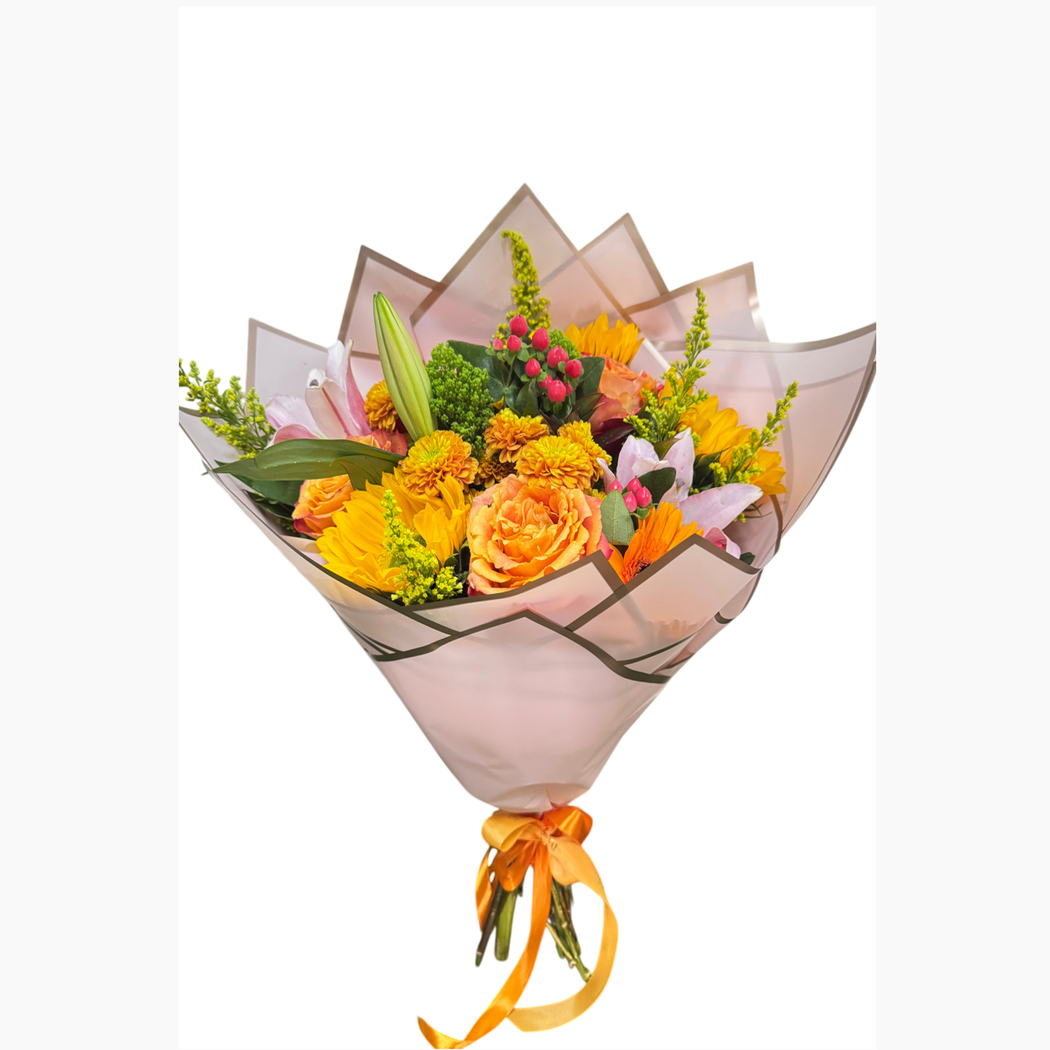 Boeket 35 geel/oranje