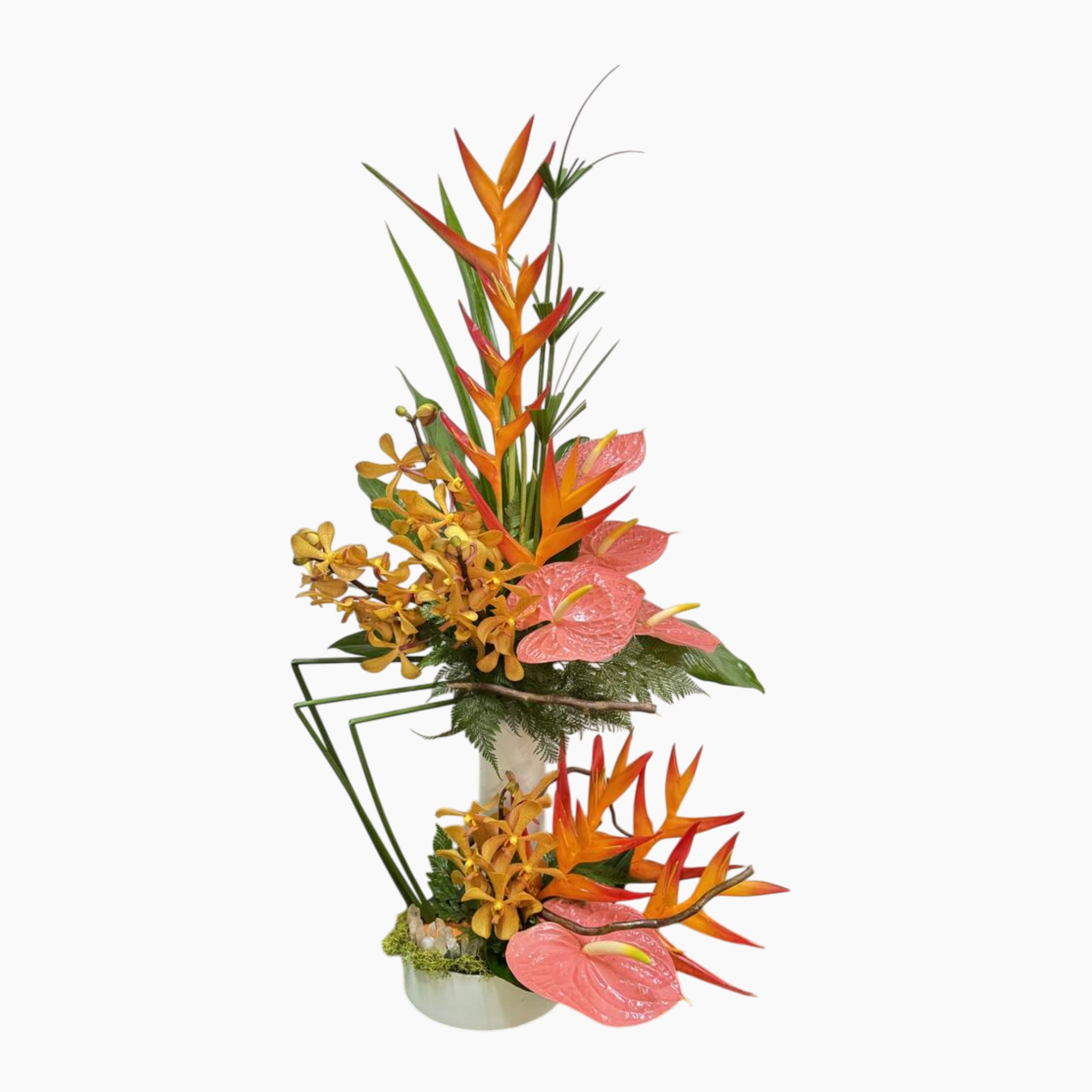 Bloemstuk 51 geel/oranje/roze