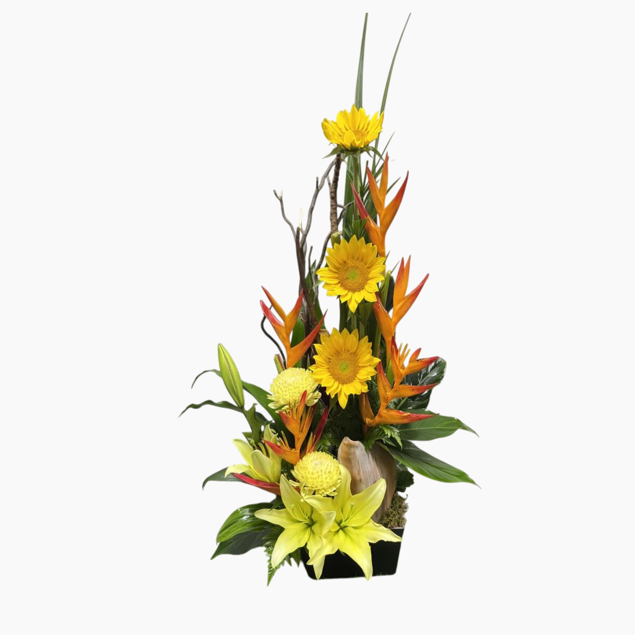 Bloemstuk 52 geel/oranje