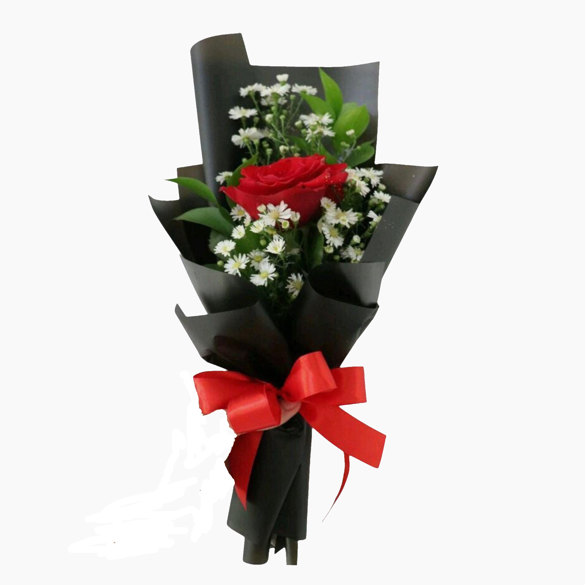 Boeket 22 rood/wit
